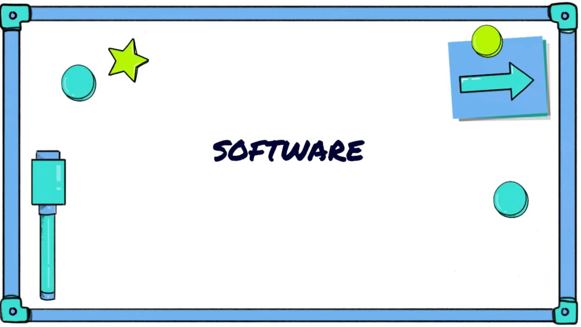 0
SOFTWARE
о о
MARKER
(~)
f
SA
DEFINICIÓN:
El software es un conjunto de reglas o
programas que dan instrucciones a un
ordenador para que re