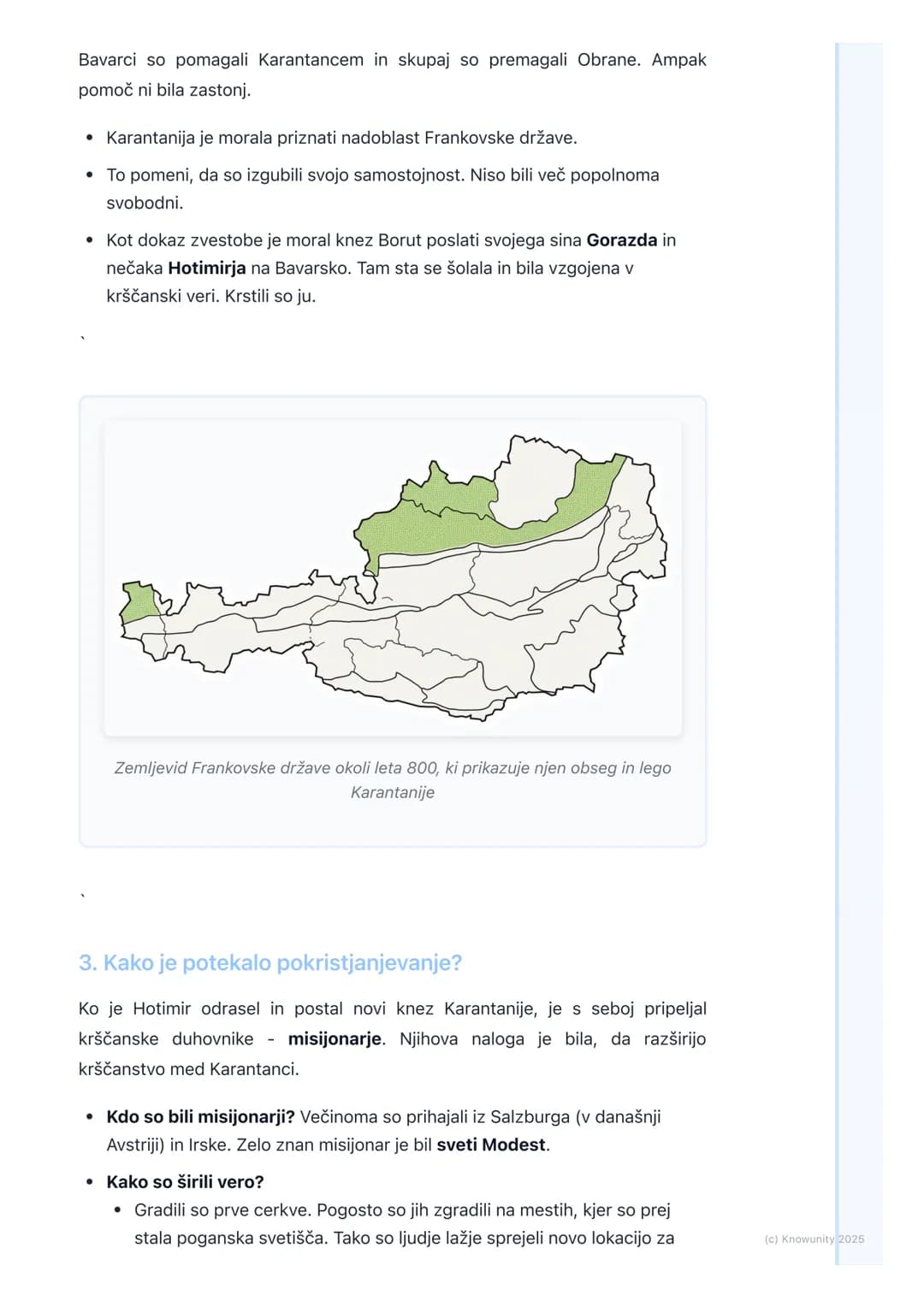 # Pokristjanjevanje in vključitev
v frankovsko državo
Pokristjanjevanje in vključitev v frankovsko državo
To je nadaljevanje snovi o Karan