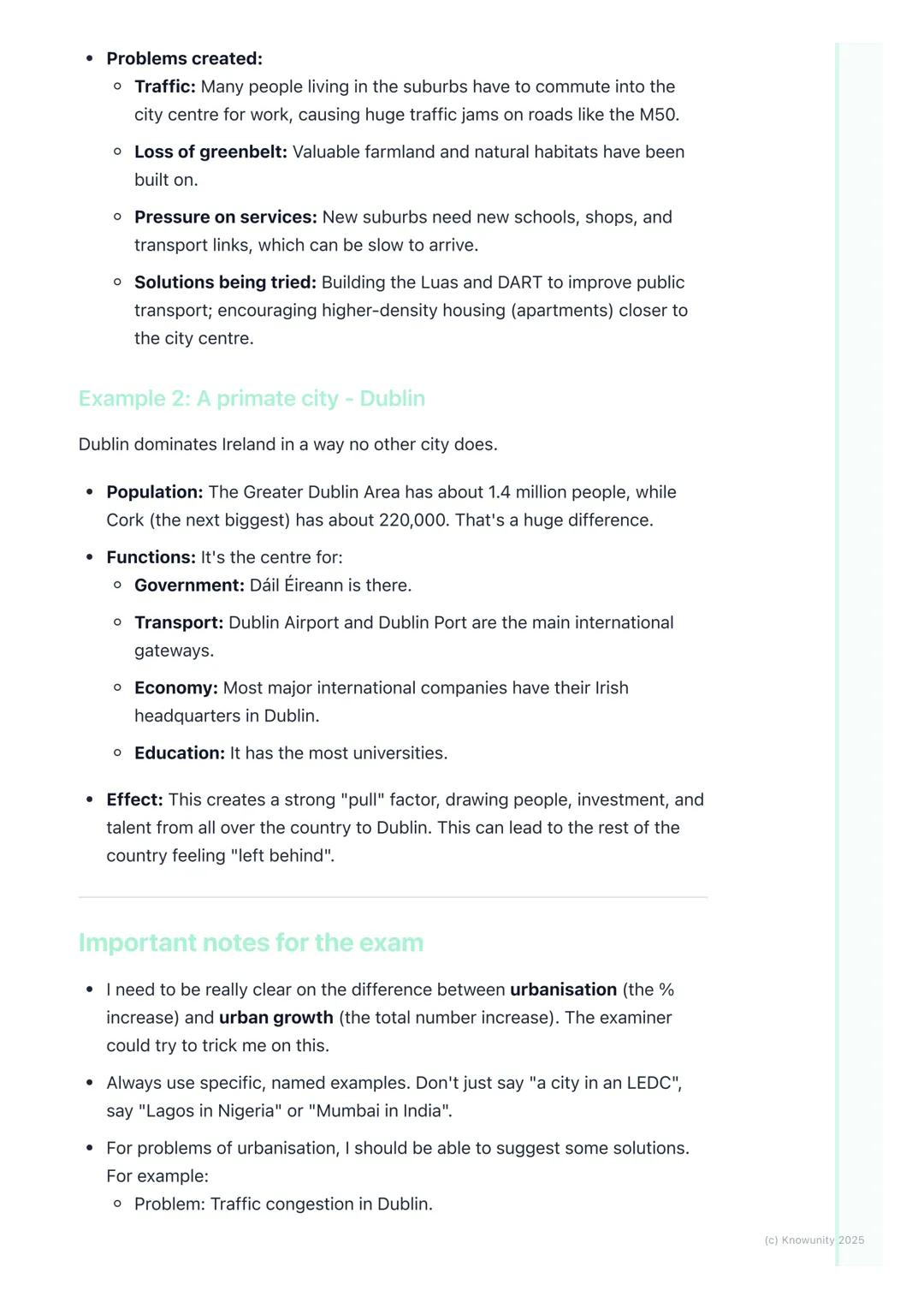 # Urban Settlement and
Urbanisation
An introduction to urban settlement
Urbanisation is the process where an increasing percentage of a co