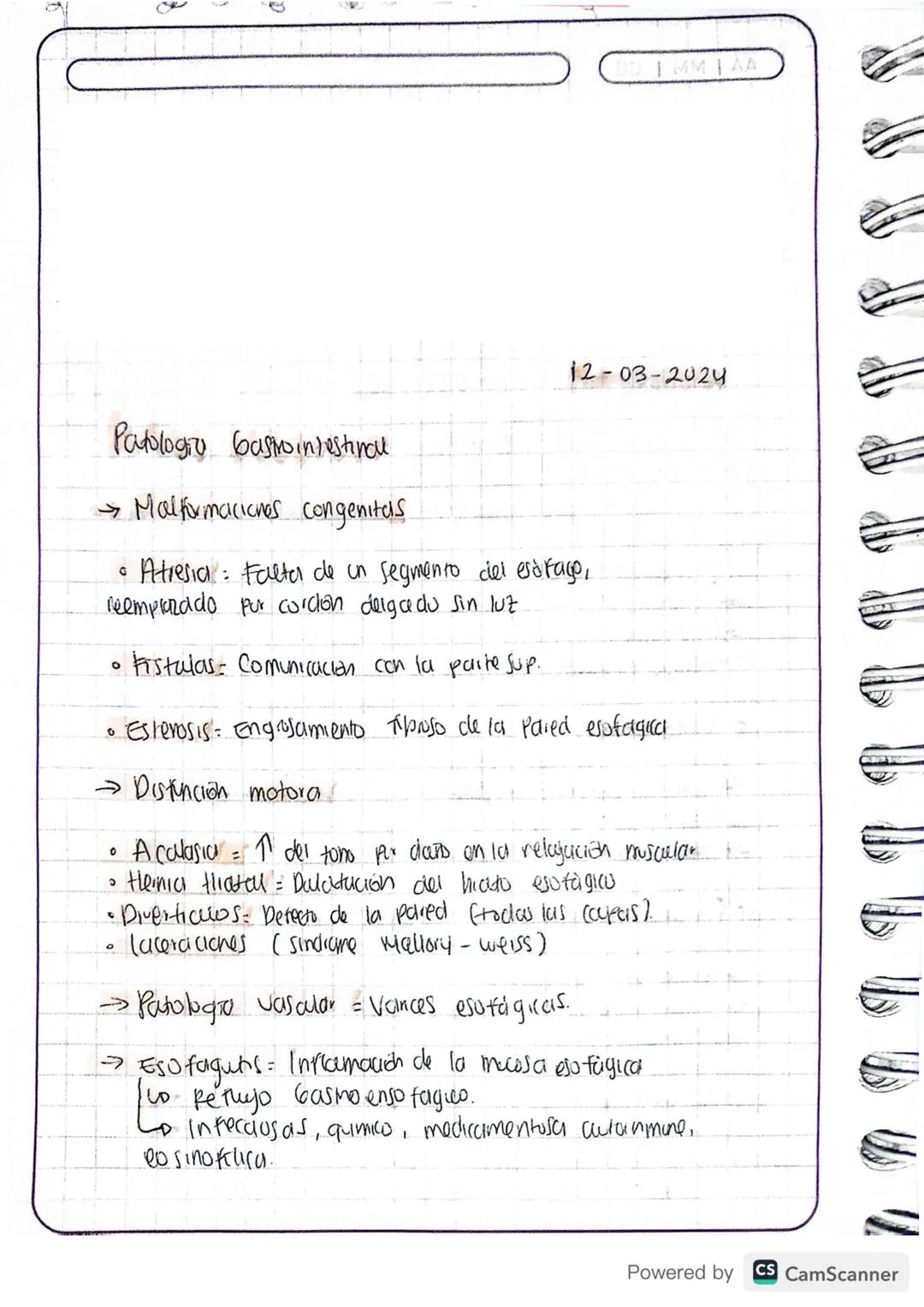 F
a
IMMIAA
12-03-2024
Patology Gastrointestinal
→ Malformaciones congenitals.
:
• Atresia Falter de un segmento del esófago,
reemplazado por