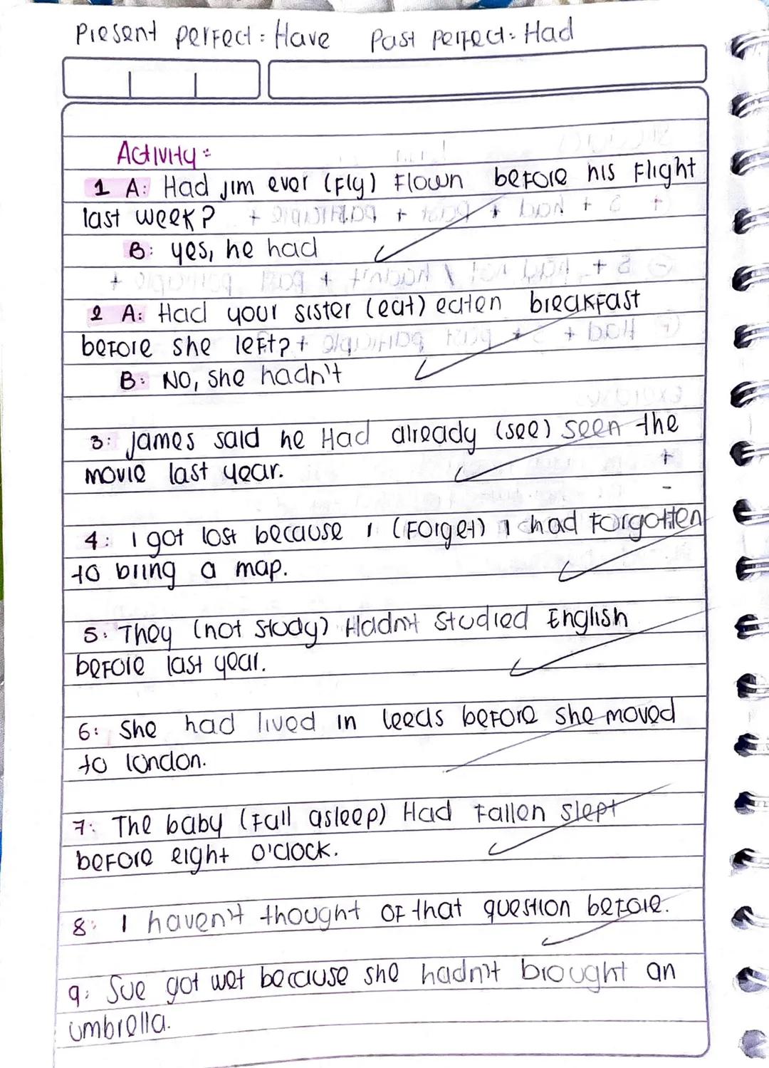 Past Participle
meaning of past perfect:
Use 1 = Completed action before something in the past
Past
Present
Future
• The past perfect expres