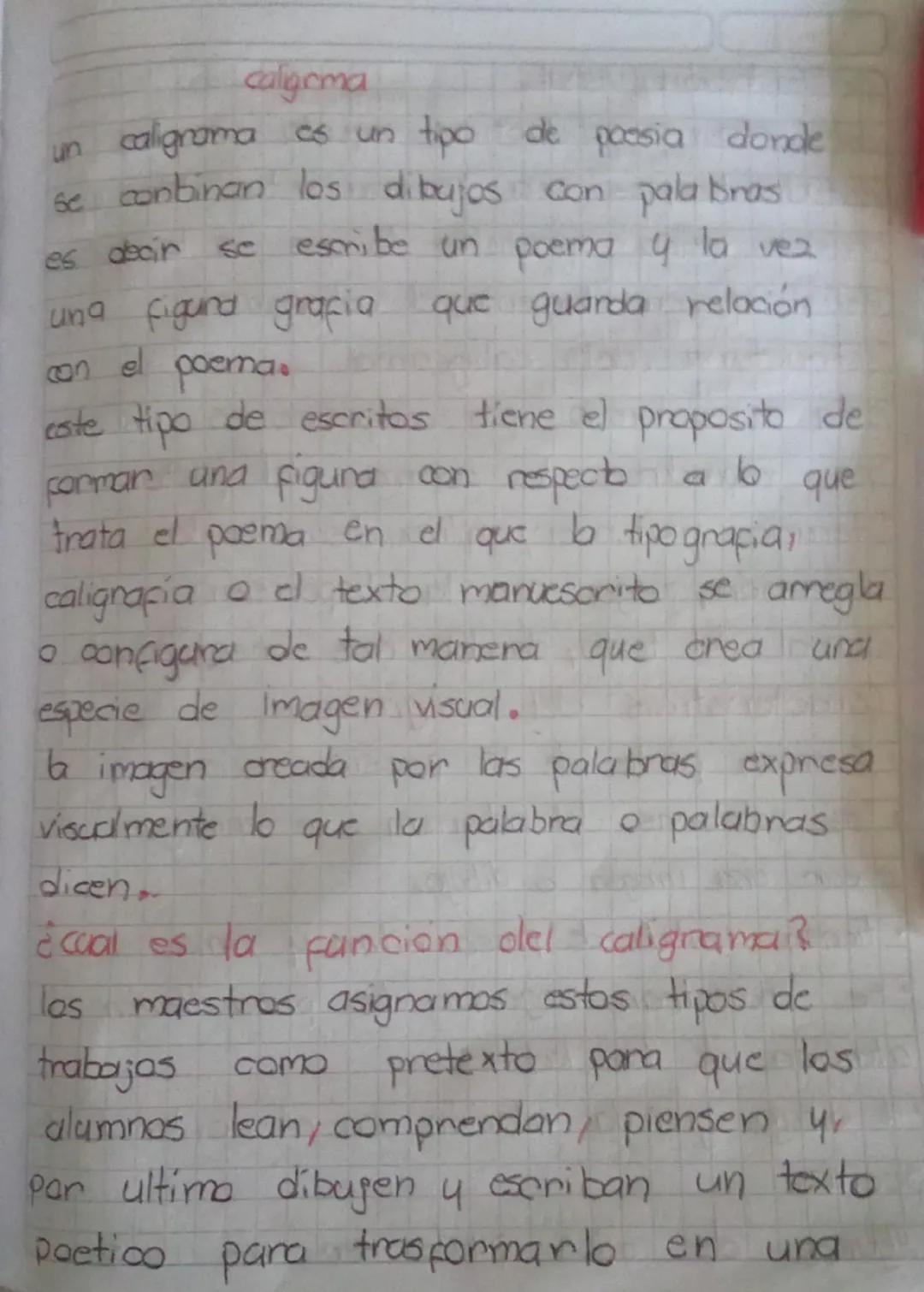 caligoma
un caligrama es un tipo de poesia donde
se combinan los dibujos con palabras
es decir se escribe un poema y la vez
una figura graci