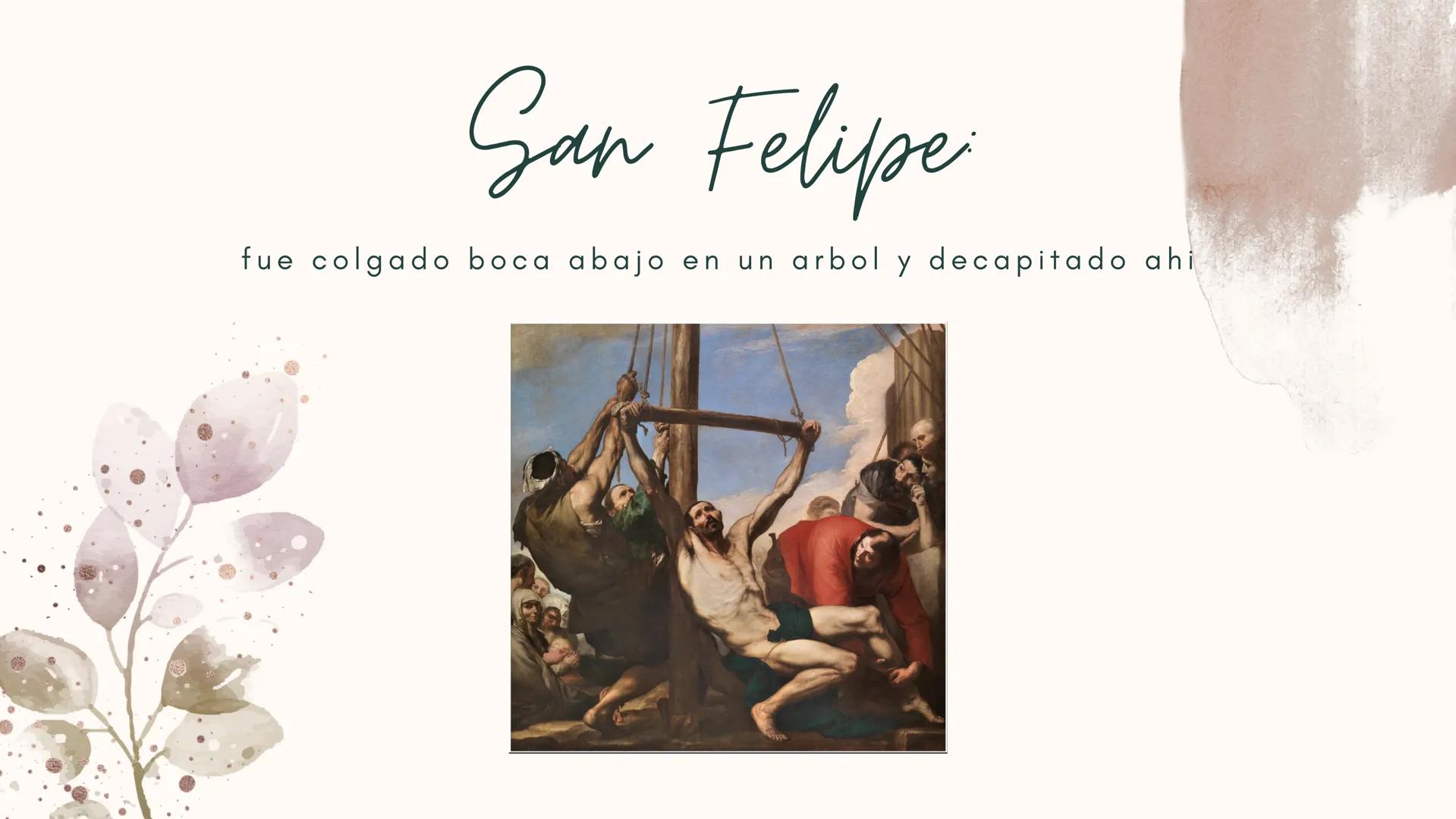 La muerte de los
12 apostoles San Pedro
fue crucificado con la cabeza hacia abajo San Andres
Fue atado en una cruz con forma de "X" (C) Waho