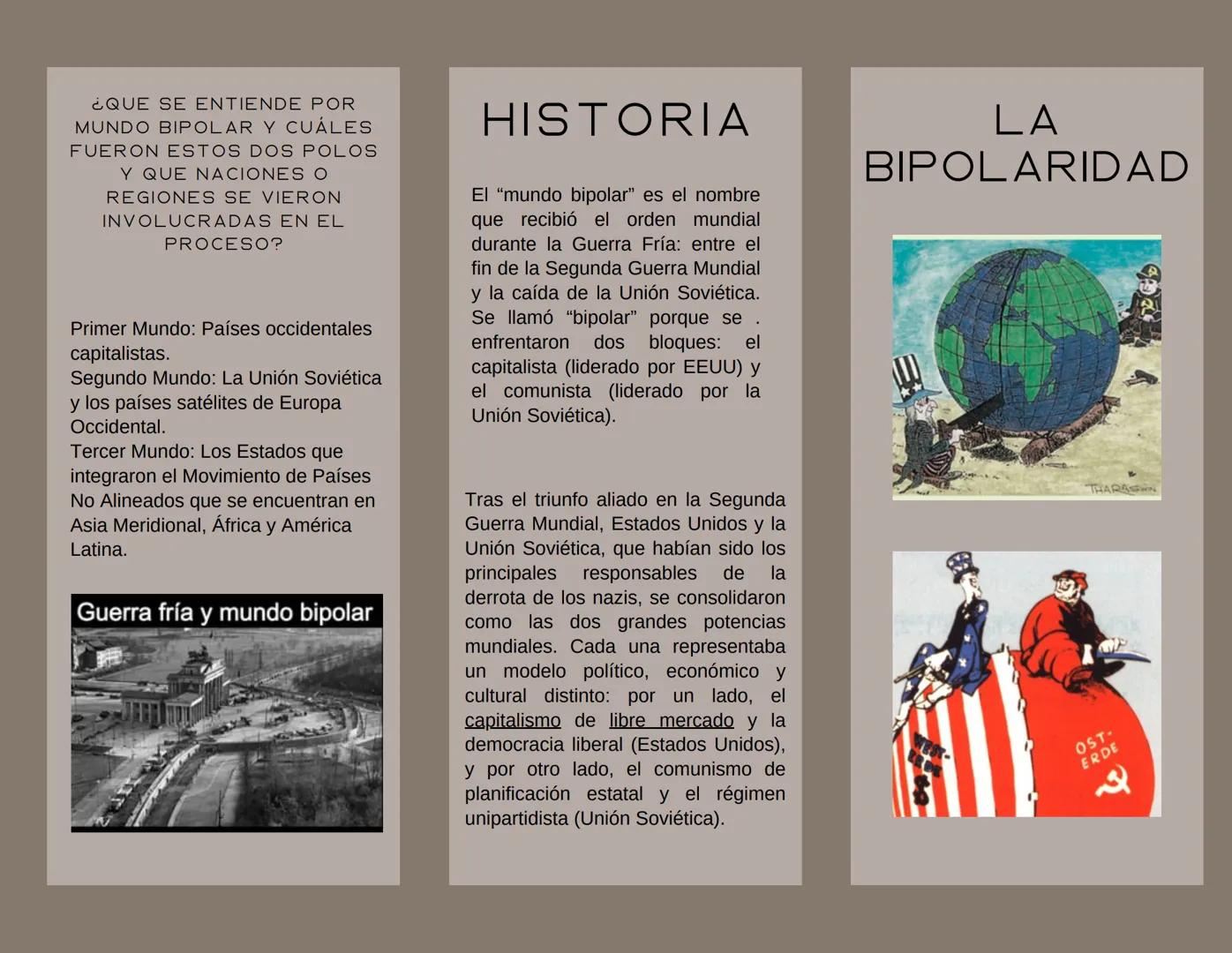 ¿QUE SE ENTIENDE POR
MUNDO BIPOLAR Y CUÁLES
FUERON ESTOS DOS POLOS
Y QUE NACIONES O
REGIONES SE VIERON
INVOLUCRADAS EN EL
PROCESO?
Primer Mu