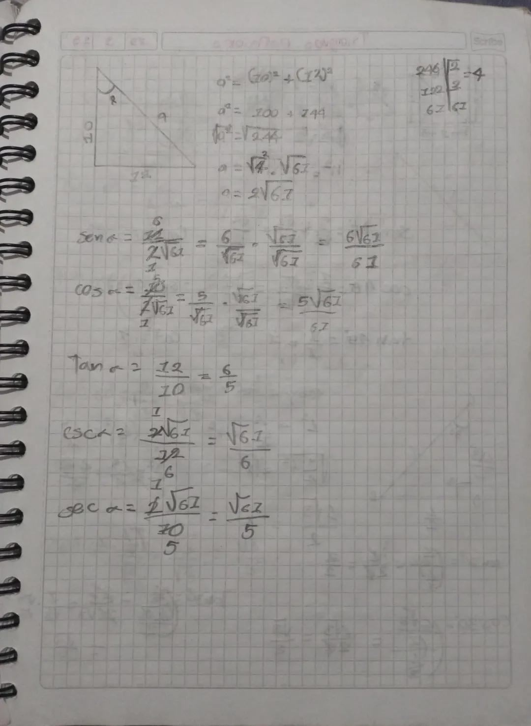 Piazones trigonometrios
seno = sene =
Cate to es
hipPabhusa
coseante CSC = hip
case no = cos = C Adgmente
Tangente
= TAM =
C. Oquesto
C. Ady
