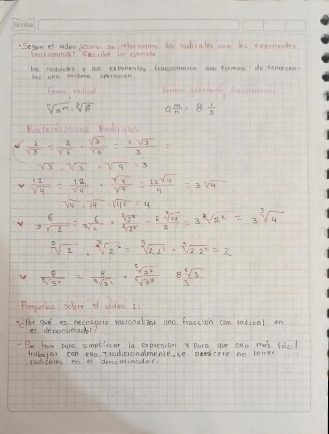 Scribe
y radicales
Video 1: Ales
leyes de los exponentes
Exponente número de peces mais
se multiplicará la base Por si mismo.
Ca
base
Ejemp