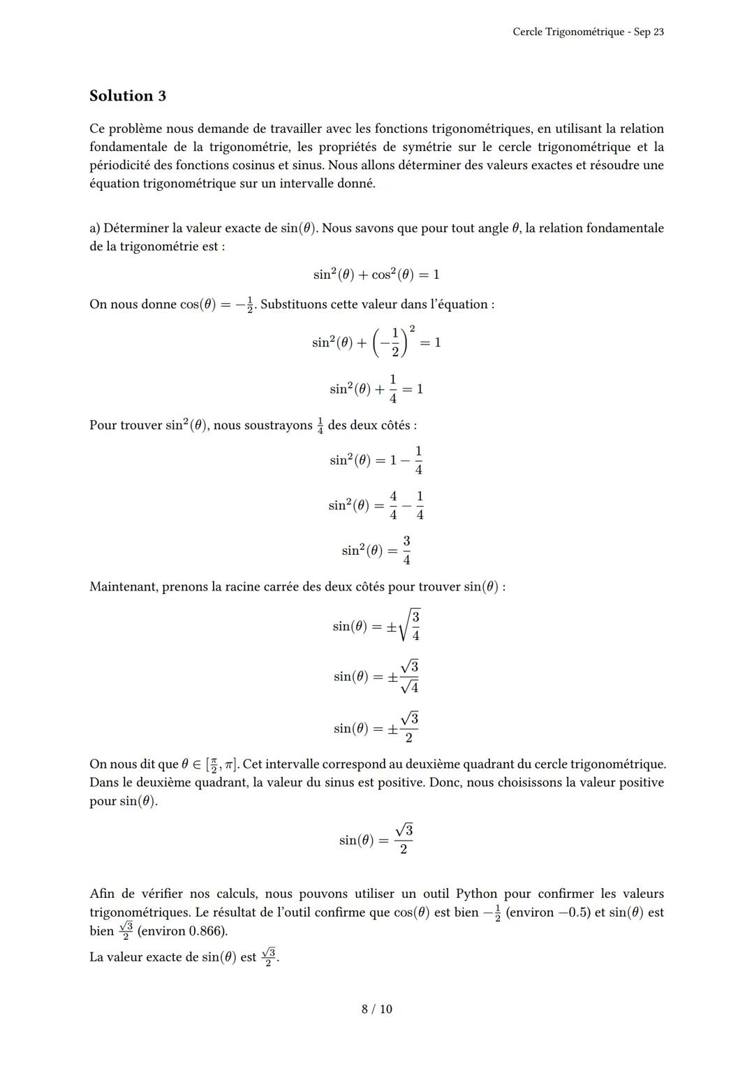 # Cercle Trigonométrique
Généré par Knowunity.fr - Sep 23
Description: Cet examen couvre le cercle trigonométrique, les radians, les angle